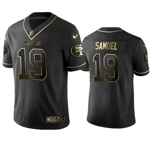 Men's San Francisco 49ers #19 Deebo Samuel 2019 Black Golden Edition Stitched Jersey